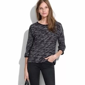 Madewell Marled Shadetree Black Sweater